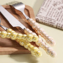 Axyaa Ceramic Pearl Cutlery Set - Knife, Fork, Spoon, Steak Spoon, Creative Design