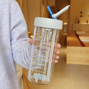 Axyaa Glass Water Bottle with Tea Infuser Filter Straw, Cute Portable Kawaii Drinking Cup