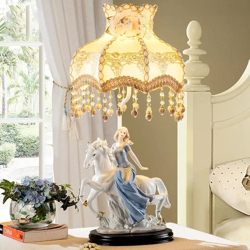 Axyaa Castle Princess Bedroom Table Lamp with Remote Control