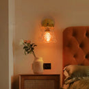 Axyaa Glass LED Wall Lamps - Vintage Japanese Style, Copper Arm, Small Bell Design