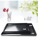 Axyaa Melamine European Rectangle Plate Set Glossy Wood Grain Finish