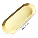 Axyaa Stainless Steel Snack Dish Oval Serving Tray Sushi Plate Dinnerware Axyaa Metal BBQ Plate