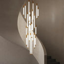 Luxury Home Decor Axyaa LED Chandelier, Round Gold/Black/Silver Lighting Fixture for Staircase & Bedroom