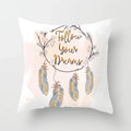 Axyaa Feather Dreamcatcher Print Cushion Cover for Elegant Sofa Decoration