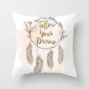 Axyaa Feather Dreamcatcher Print Cushion Cover for Elegant Sofa Decoration