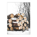 Nordic Winter Forest Wood Wall Art Print by Axyaa