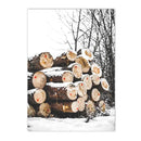 Nordic Winter Forest Wood Wall Art Print by Axyaa