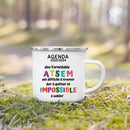 Enamel French Printed Coffee Cup with Handle - Best Thanks Gift for Atsem by Axyaa