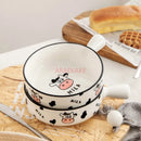 Axyaa Ceramic Noodle Bowl with Handle, Personal Tableware, Soup Plate