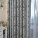 Axyaa Grey Leaf Jacquard Curtains - Designer Home Decor for Living Room