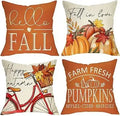 Axyaa Buffalo Check Print Linen Pillow Cover 45x45 for Fall Thanksgiving Decor