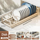 Stainless Steel Dish Storage Rack by Axyaa - Organize Kitchen Cabinet Drawer with Ease