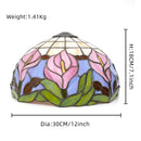 Axyaa 12" Handcrafted Purple Calla Lily Stained Glass Lampshade