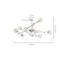Axyaa Glass Chandelier Magic Bean Lights Chrome Pendant Lamp for Living Room