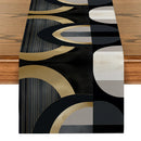 Axyaa Geometric Lines Table Runner - Watercolor Farmhouse Dining Decor