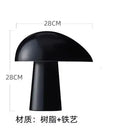 Nordic Design Wood Grain Resin Base Mushroom Table Lamp by Axyaa