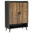 Axyaa 7-Tier Wooden Shoe Storage Cabinet with Adjustable Shelves