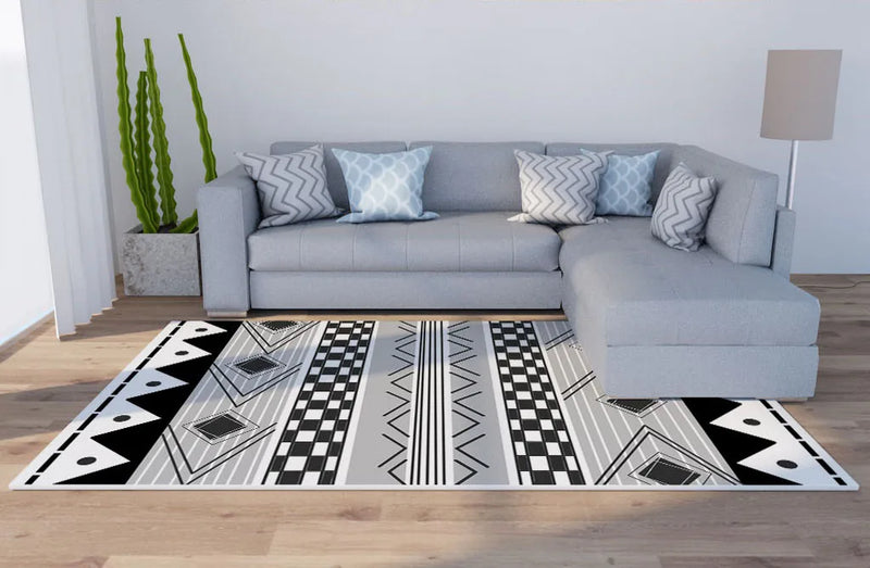 Axyaa Geometric Print Carpet for Boho Home Decor