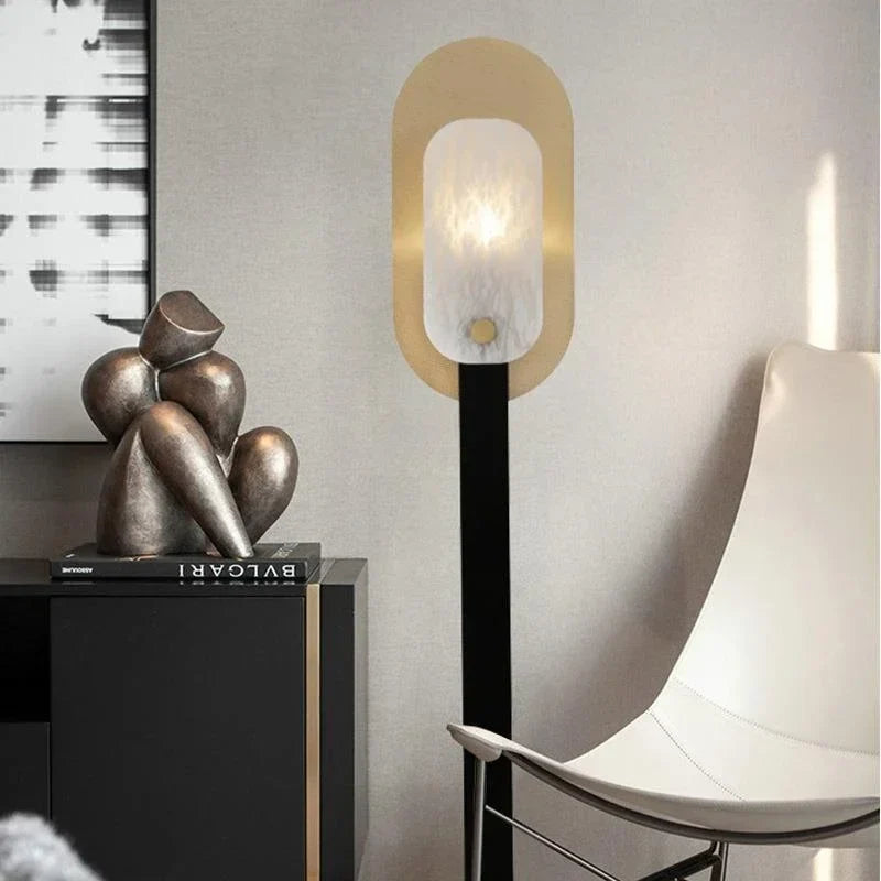 Axyaa Nordic Marble Floor Lamp - Luxury LED Standing Light