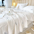 Axyaa Cotton Embroidery Soybean Summer Quilt Double-Layer Duvet Insert Skin-Friendly