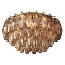 Axyaa Amber Glass Ceiling Lights - Retro Bronze Chandelier for Home Decoration