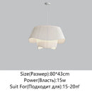 Axyaa Retro Bedroom Chandelier Cream Fabric Nordic Living Room Light