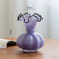 Axyaa Fenton Gradient Glass Vase, Pink Purple, Romantic French Style