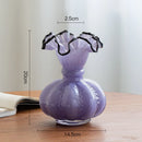 Axyaa Fenton Gradient Glass Vase, Pink Purple, Romantic French Style