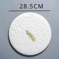 Axyaa Rock Pattern Ceramic Dinner Plate White Round Flat Exquisite Tableware