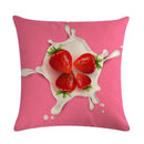 Axyaa Lemon Strawberry Milk Linen Pillowcase 45*45cm