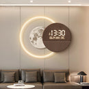 Axyaa Moon Glow Digital Wall Clock for Modern Light Luxury Living Room Decoration