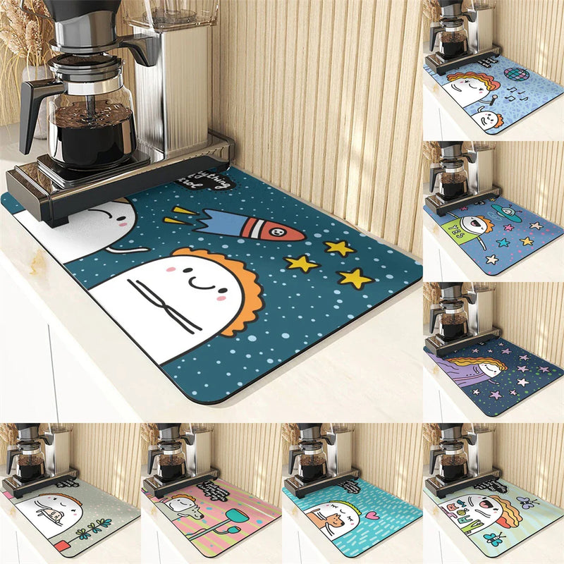 Starry Sky Absorbent Drying Mat - Axyaa Kitchen & Dining Table Mats