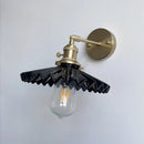 Axyaa Nordic White Pleated Ceramic Pendant Lamp Wall Bedside Bar Vintage Brass Light