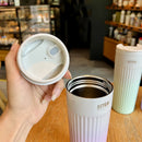 Axyaa Stainless Steel Thermal Coffee Thermos Flask - Leakproof, Insulated, Portable, 400/500ML