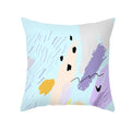 Axyaa Pink Blue Abstract Plants Floral Pillows Case - Modern Art Decor Sofa Couch