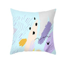 Axyaa Pink Blue Abstract Plants Floral Pillows Case - Modern Art Decor Sofa Couch