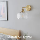 Axyaa Copper LED Wall Light with Clear Glass Rotate Bedside Lamp