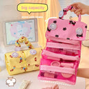 Axyaa Kawaii Cat Makeup Bag: Cute Large Puppy Cosmetic Organizer, Travel Storage Pouch