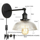 Axyaa Industrial Vintage Iron Bedside Wall Lamp With LED Light