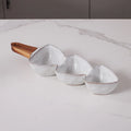 Axyaa Ceramic Handle Bowl Snack Plate with Bamboo & Wood Handle