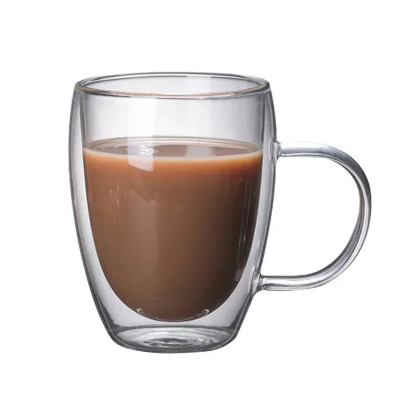 Axya Double Bottom Glass Coffee Cup Set for Whiskey, Tea, Wine, and Cocktails