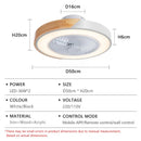 Axyaa Smart LED Ceiling Fan Light 6-Speed Remote Control 52CM Wood Living Room Bed