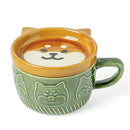 Axyaa Cartoon Animal Ceramic Coffee Cup with Lid - Kids Gift Mug Set