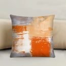 Axyaa Abstract Orange & White Pattern Pillow Cover for Sofa, Bedroom, Car