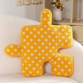 Axyaa Teddy Velvet Jigsaw Seat Cushion - White & Black Soft Back Pillow