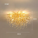 Axyaa Golden Crystal Tear Drop Ceiling Light for Living Room & Bedroom