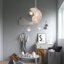 Axyaa Moon Star LED Pendant Light Chandelier for Kid Bedroom