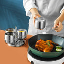 Axyaa Stainless Steel Spice Shaker Set with Spoon - Seasoning & Sugar Containers
