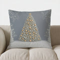 Axyaa Snowman & Gifts Gold Decor Cushion Cover for Sofa, Bedroom, Car