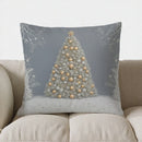 Axyaa Snowman & Gifts Gold Decor Cushion Cover for Sofa, Bedroom, Car